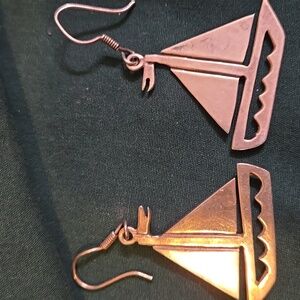 Vintage Signed 925 Sterling Silver Sailboat Earrings
